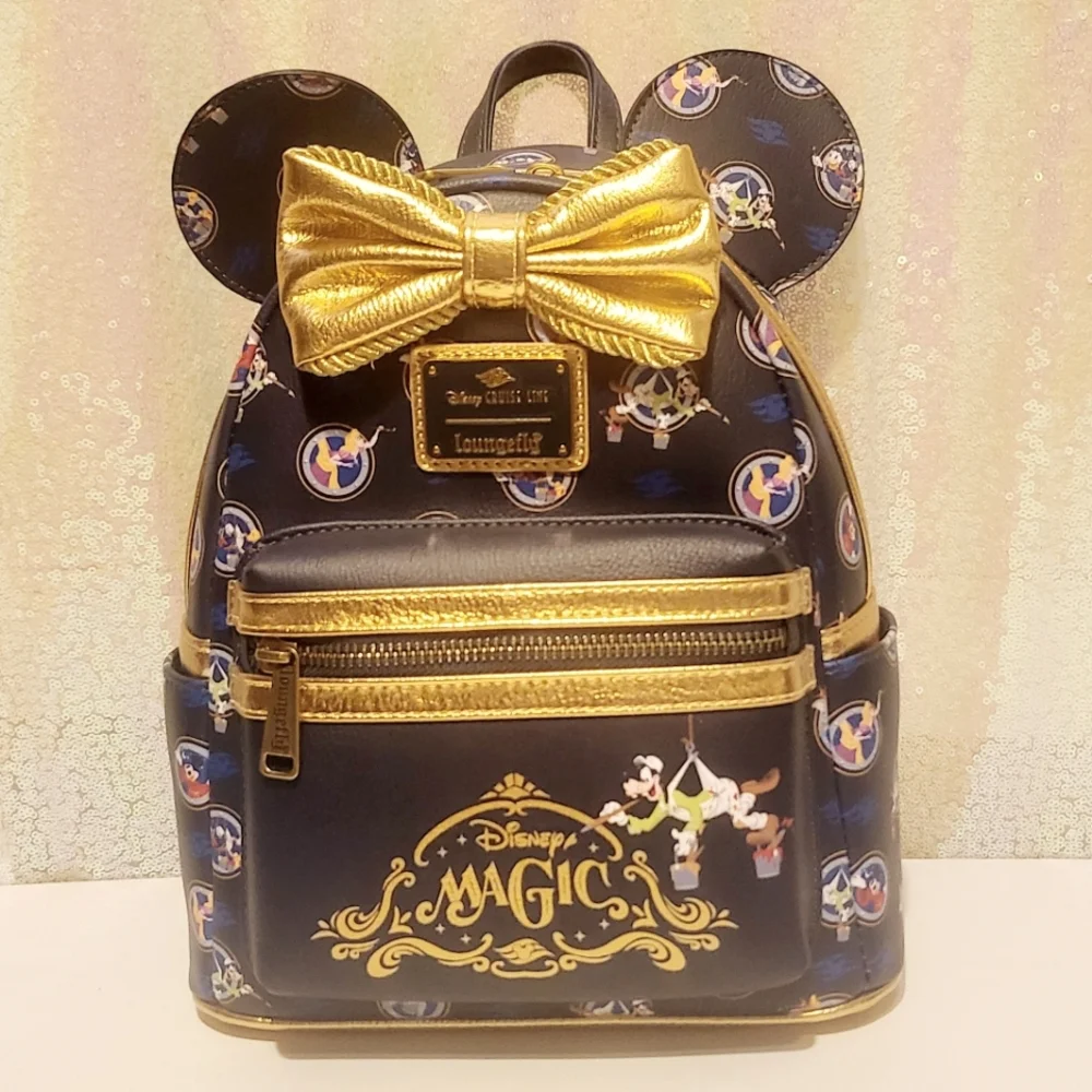 Loungefly Navy Gold Disney Magic Mini Backpack - Picture 2 of 4